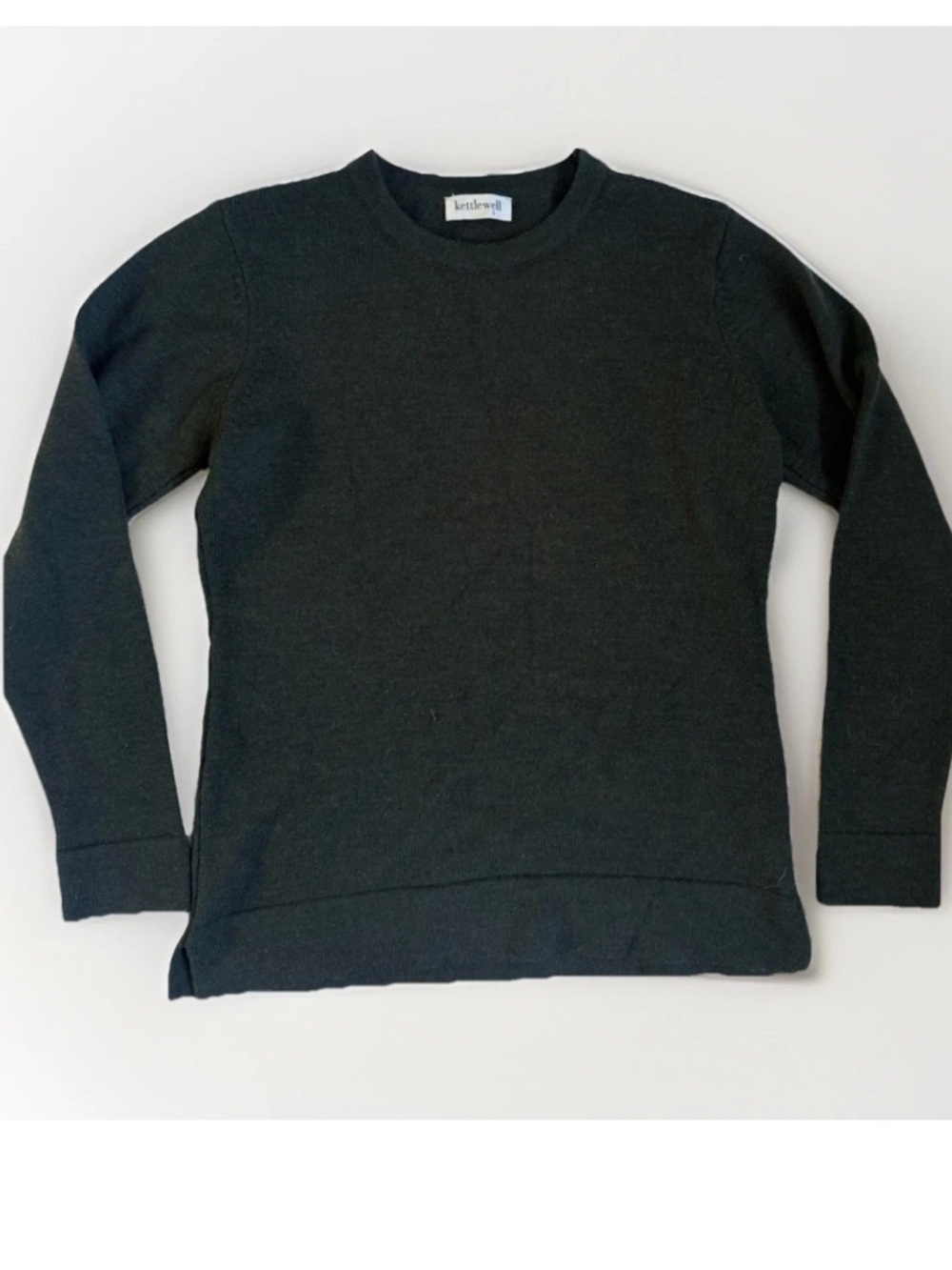 Kettlewell Women's Merino Wool Pullover Sweater Jumper Sz Small Green Minimalist